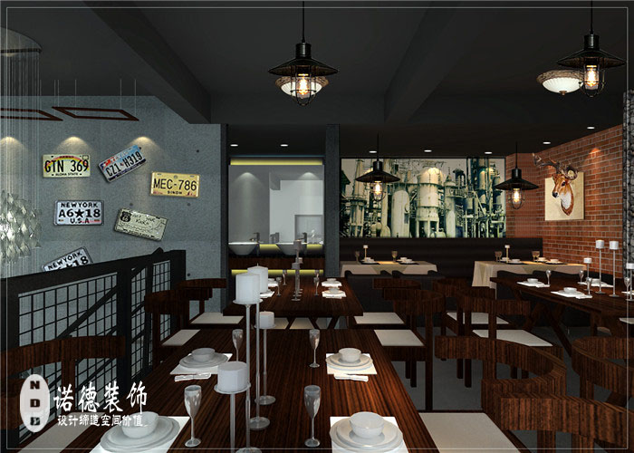 复式餐饮店设计效果图